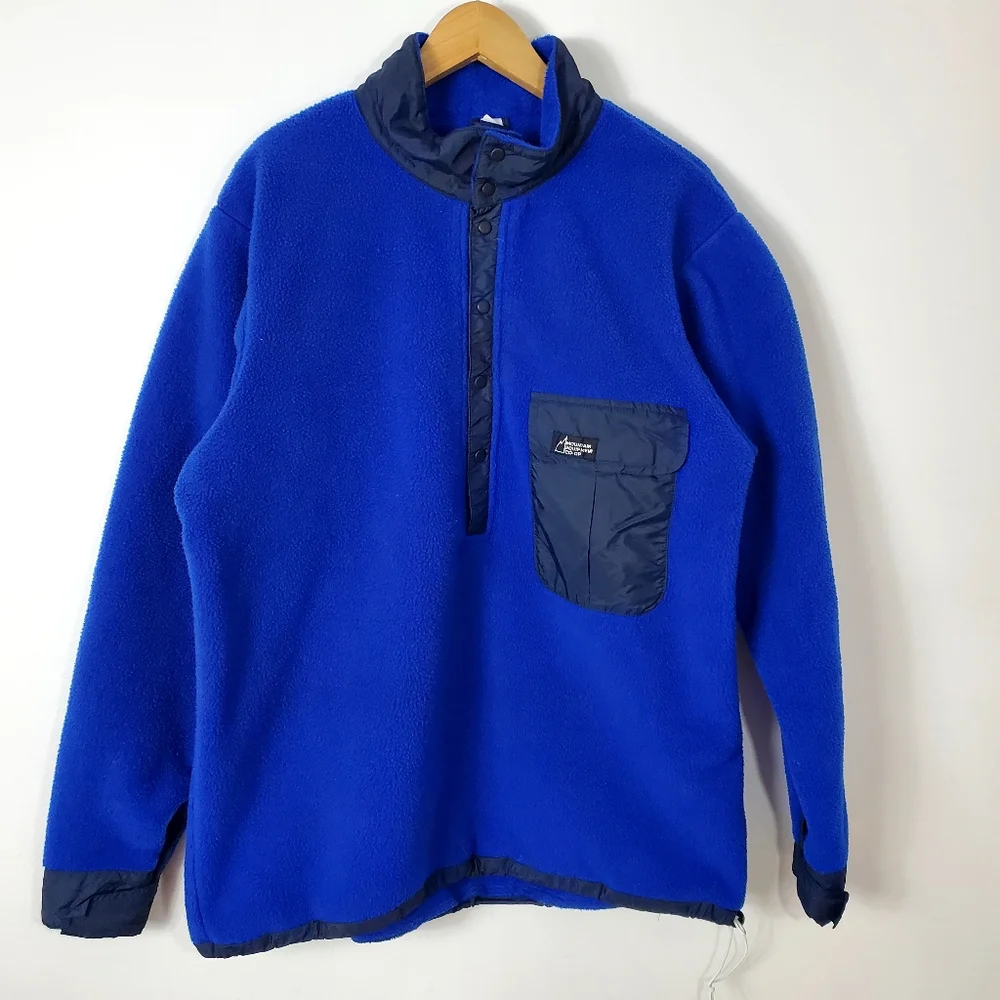 Vintage MEC Snap Button Polartech Fleece Deep Blue - Picture 2 of 9